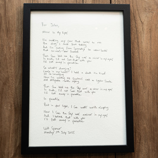 Handwritten Lyrics Sheet (Limited Run)
